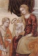 The madonna and child with saint lucy unknow artist